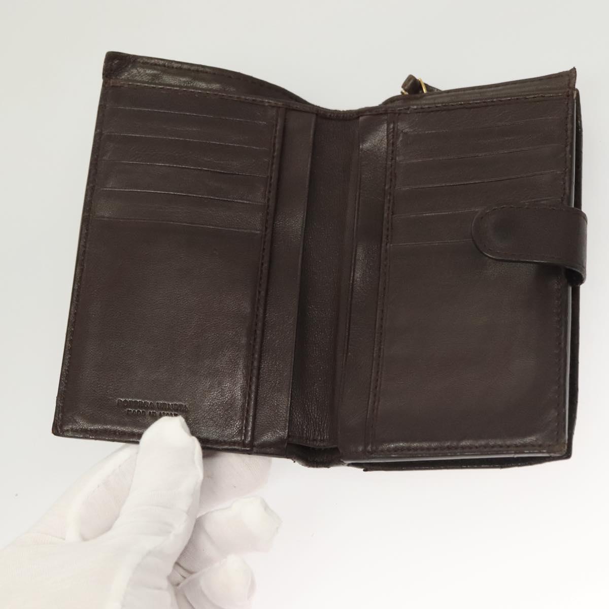 BOTTEGA VENETA INTRECCIATO Wallet Leather Brown 121060 Auth 127951