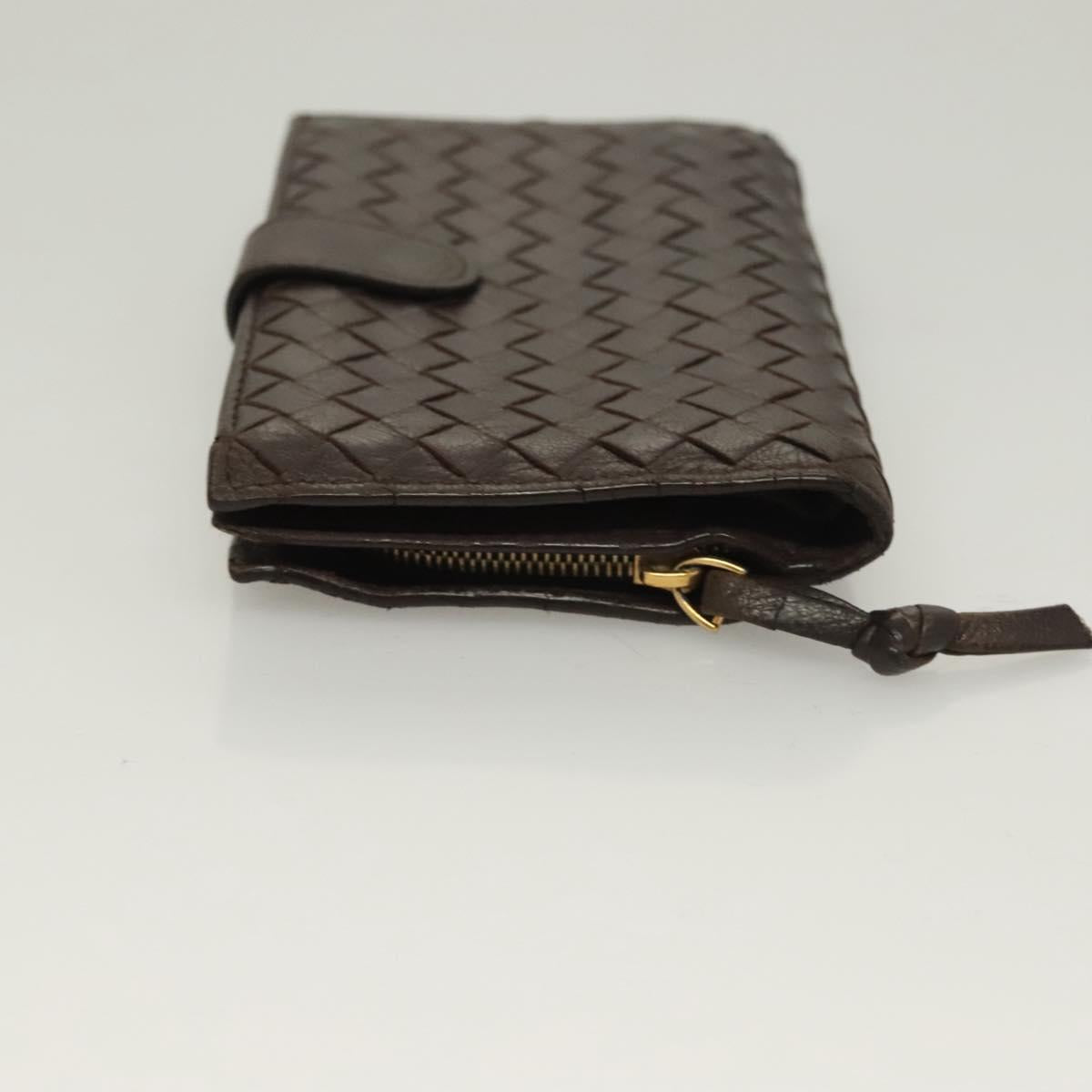 BOTTEGA VENETA INTRECCIATO Wallet Leather Brown 121060 Auth 127951