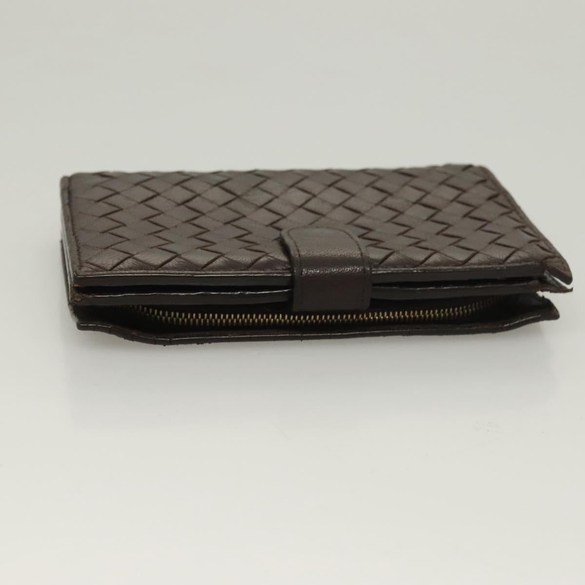 BOTTEGA VENETA INTRECCIATO Wallet Leather Brown 121060 Auth 127951