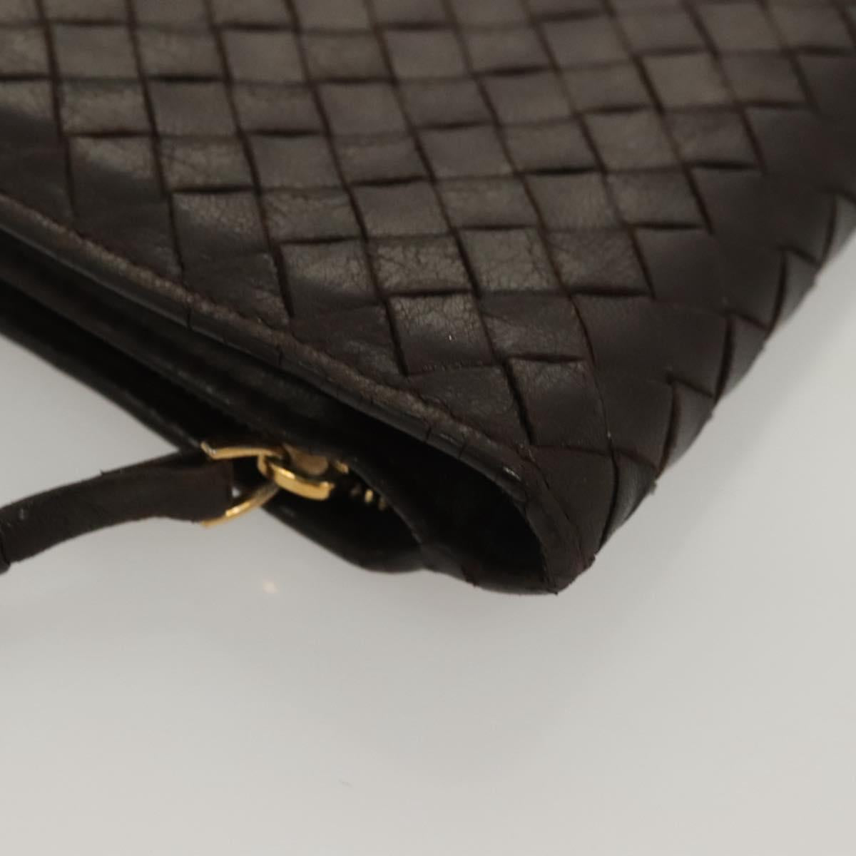 BOTTEGA VENETA INTRECCIATO Wallet Leather Brown 121060 Auth 127951