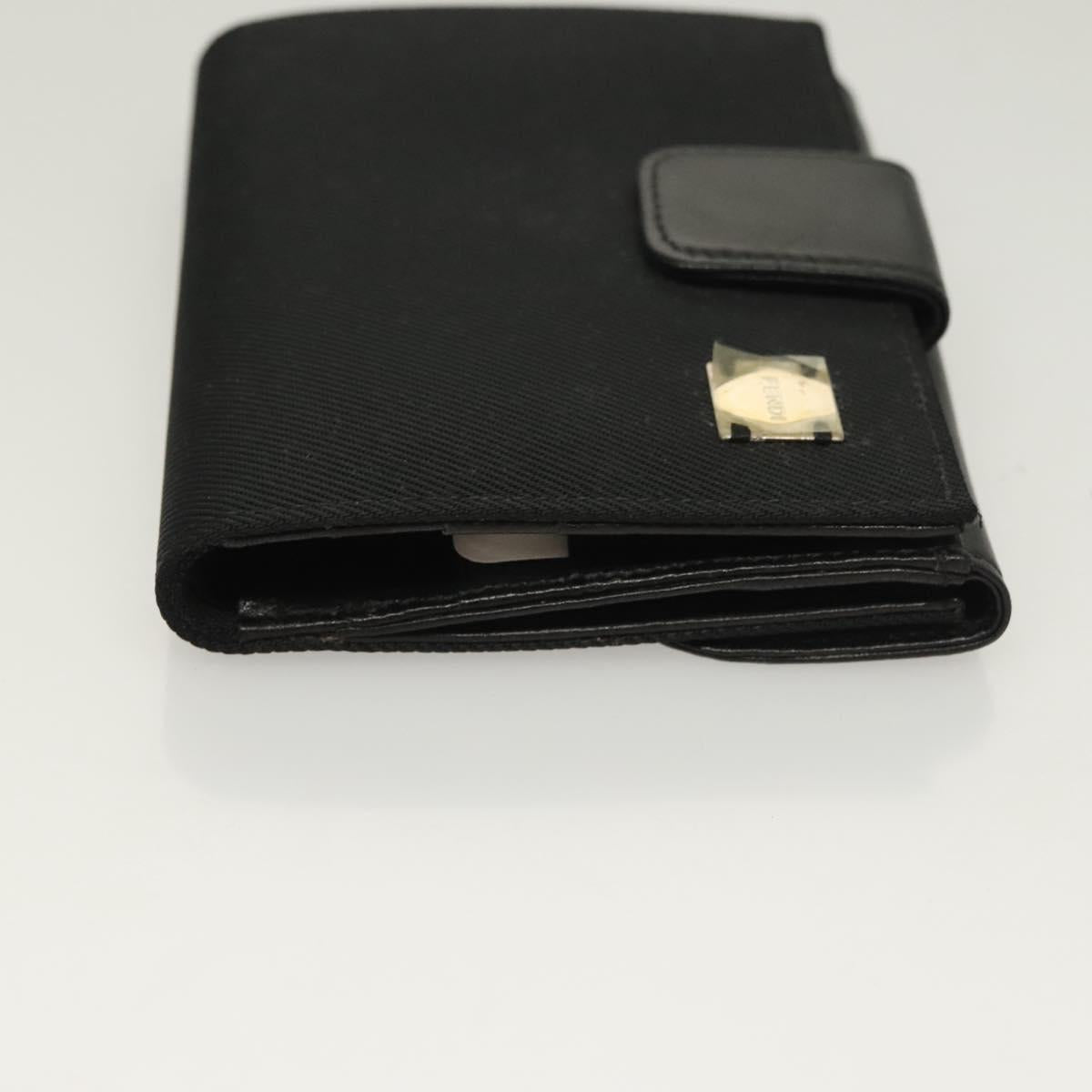 FENDI Wallet Canvas Black Auth 127954V