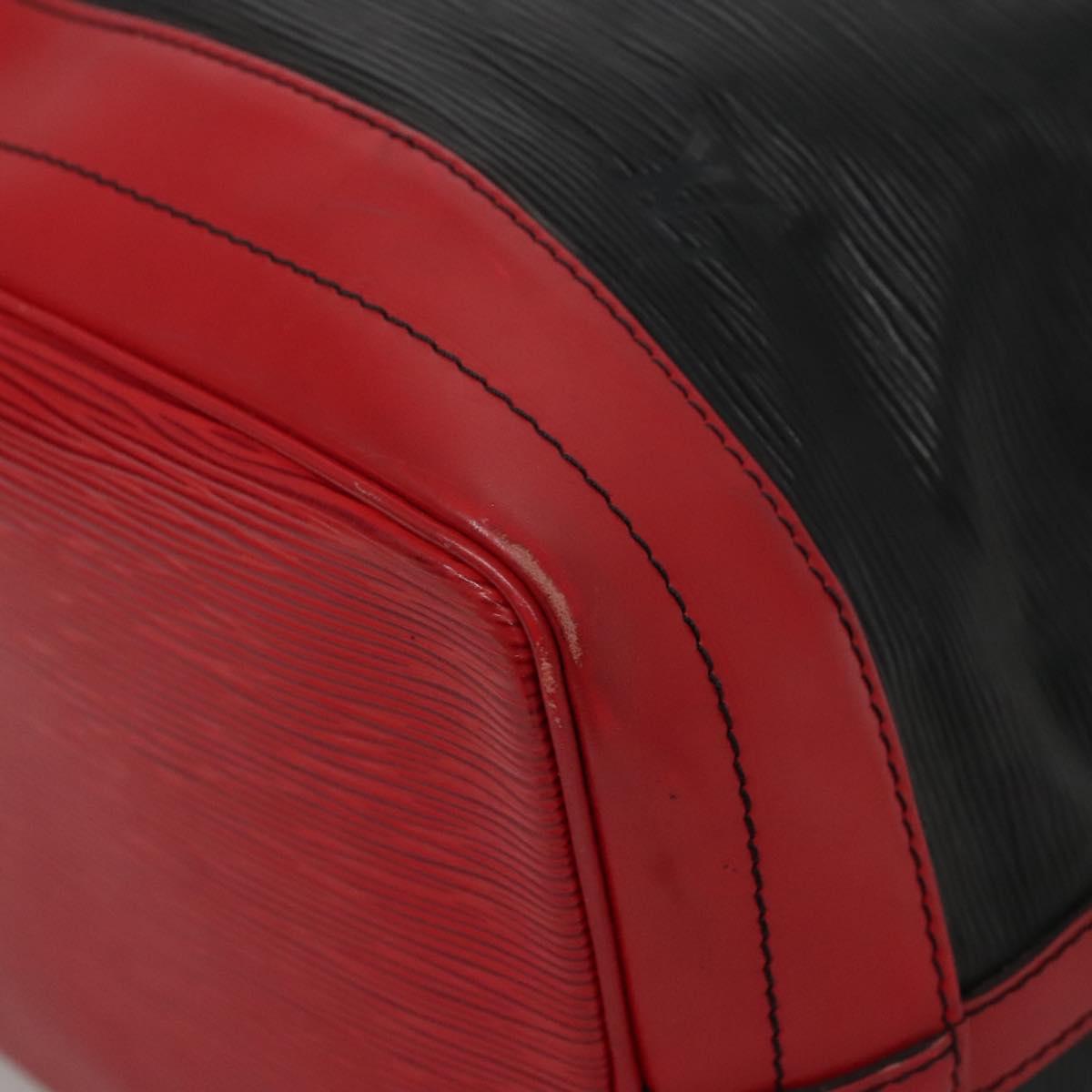 LOUIS VUITTON Epi Noe Shoulder Bag Bicolor Black Red M44017 LV Auth 127971