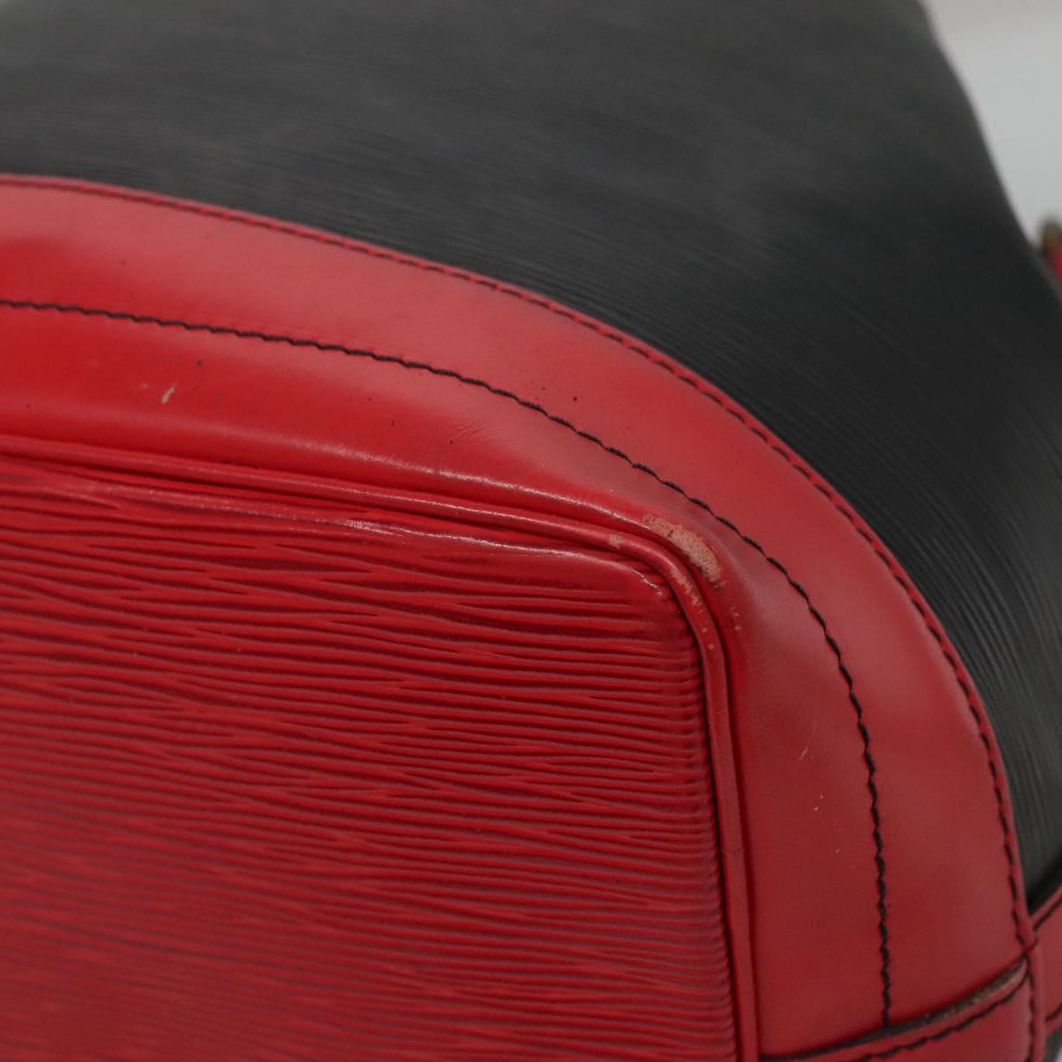 LOUIS VUITTON Epi Noe Shoulder Bag Bicolor Black Red M44017 LV Auth 127971
