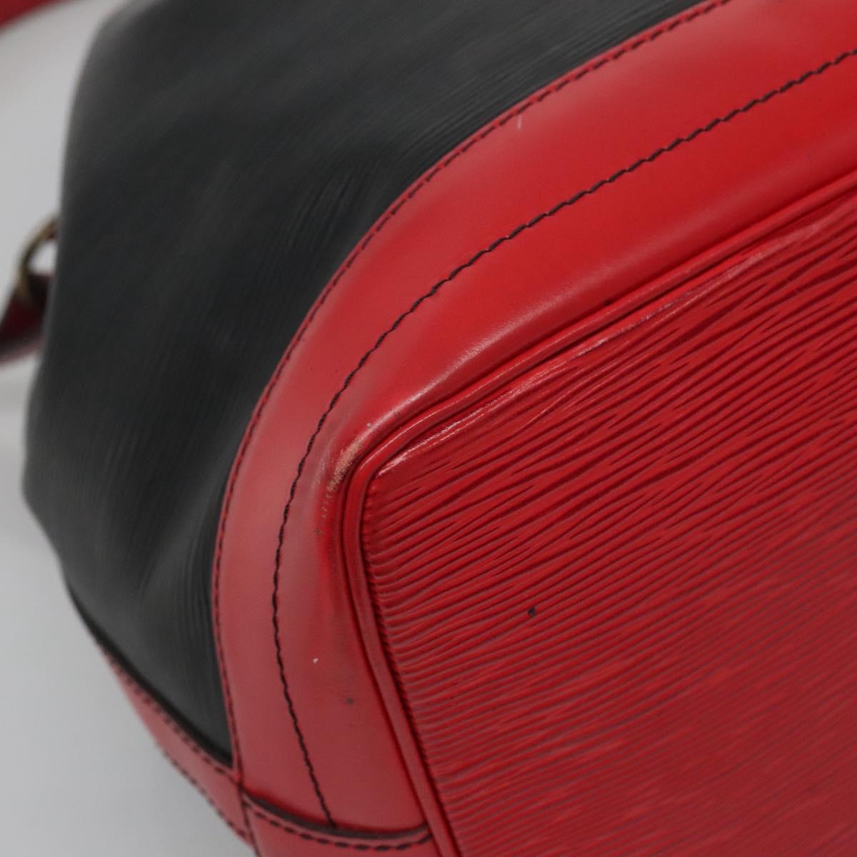 LOUIS VUITTON Epi Noe Shoulder Bag Bicolor Black Red M44017 LV Auth 127971