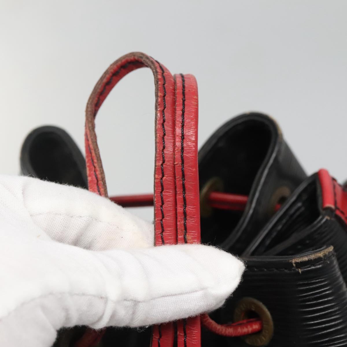 LOUIS VUITTON Epi Noe Shoulder Bag Bicolor Black Red M44017 LV Auth 127971