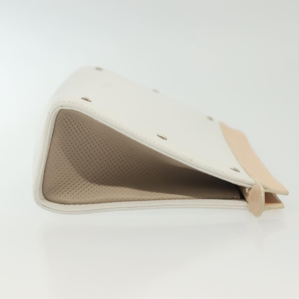 LOEWE Pouch Leather White Auth 127975