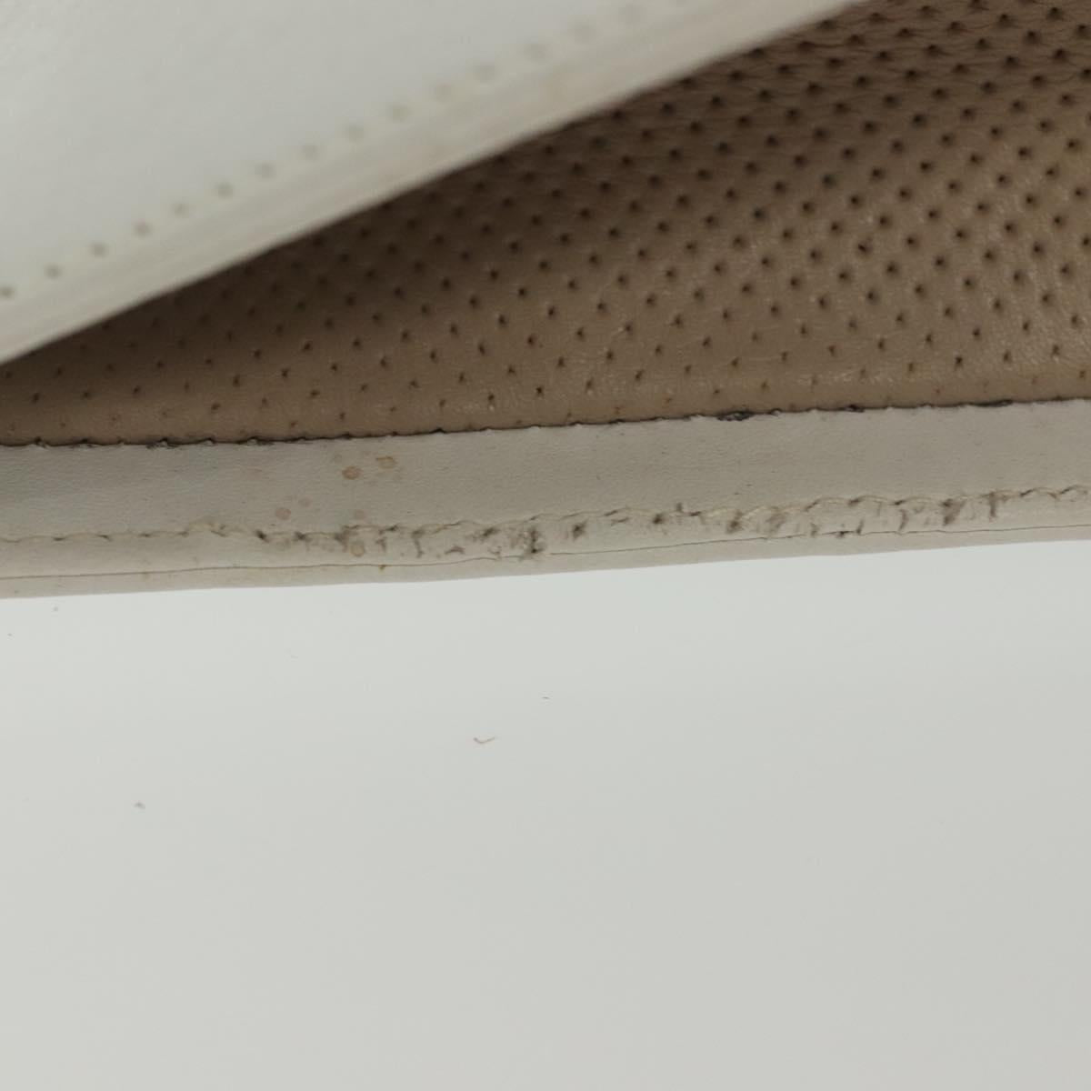 LOEWE Pouch Leather White Auth 127975