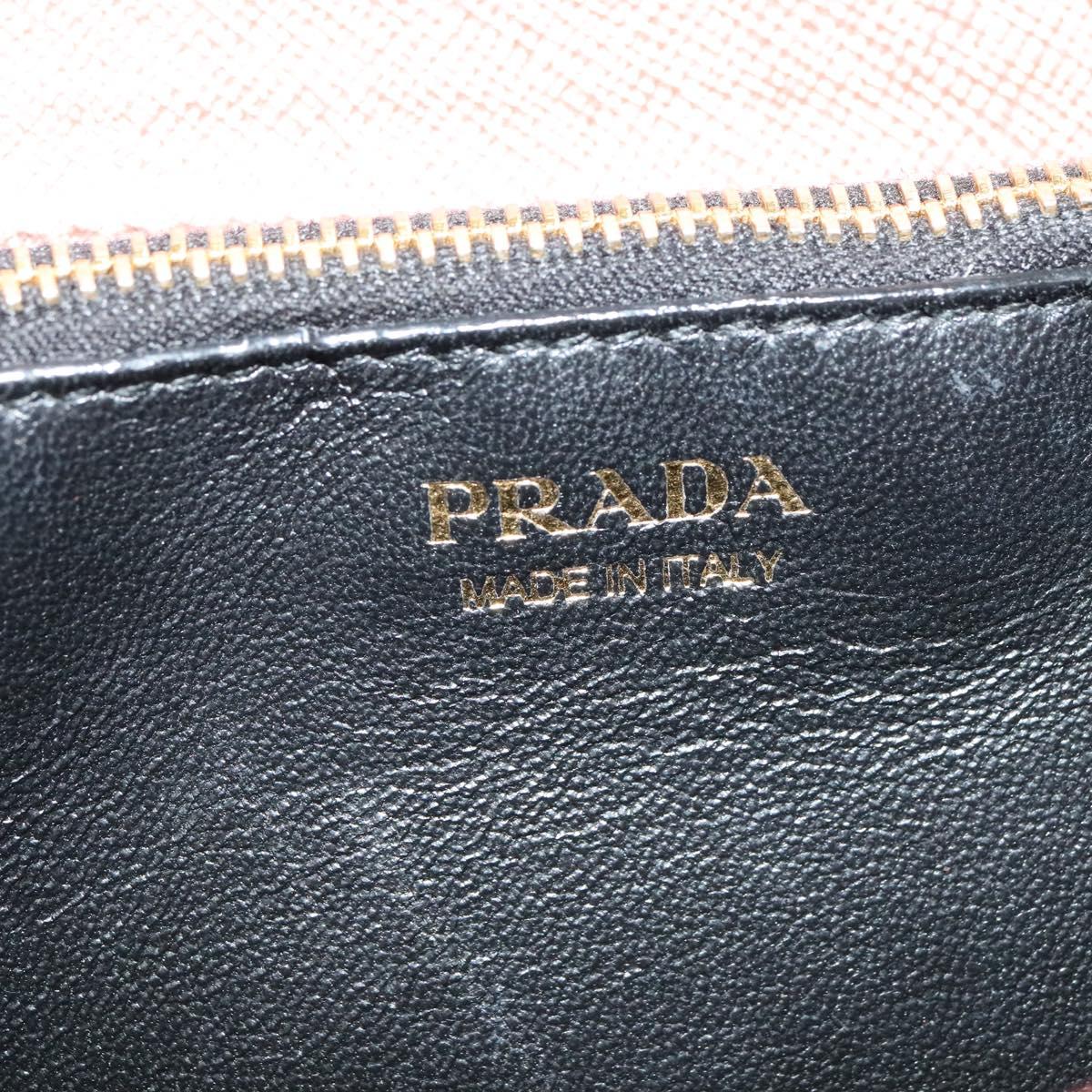PRADA Chain Shoulder Bag Leather Pink Gold Auth 127990