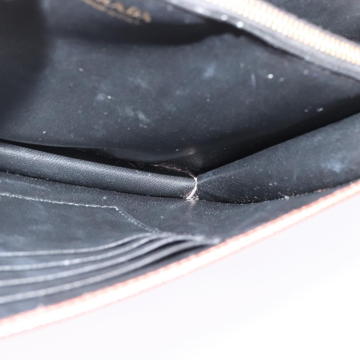 PRADA Chain Shoulder Bag Leather Pink Gold Auth 127990