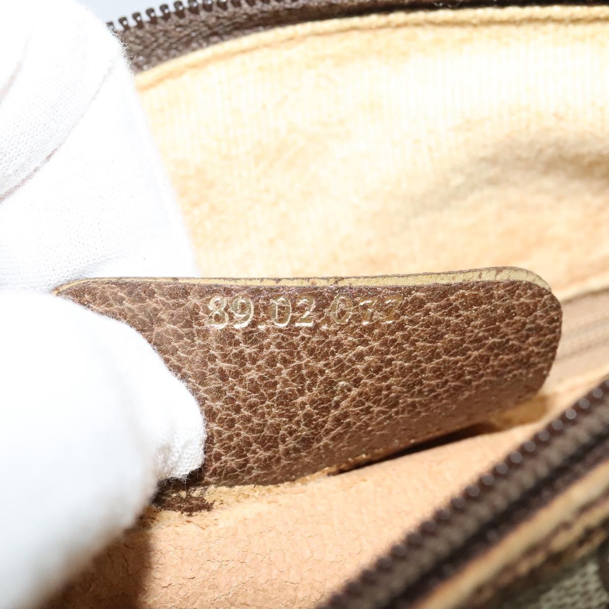 GUCCI GG Supreme Web Sherry Line Bag PVC Beige Gold 89 02 077 Auth 128012