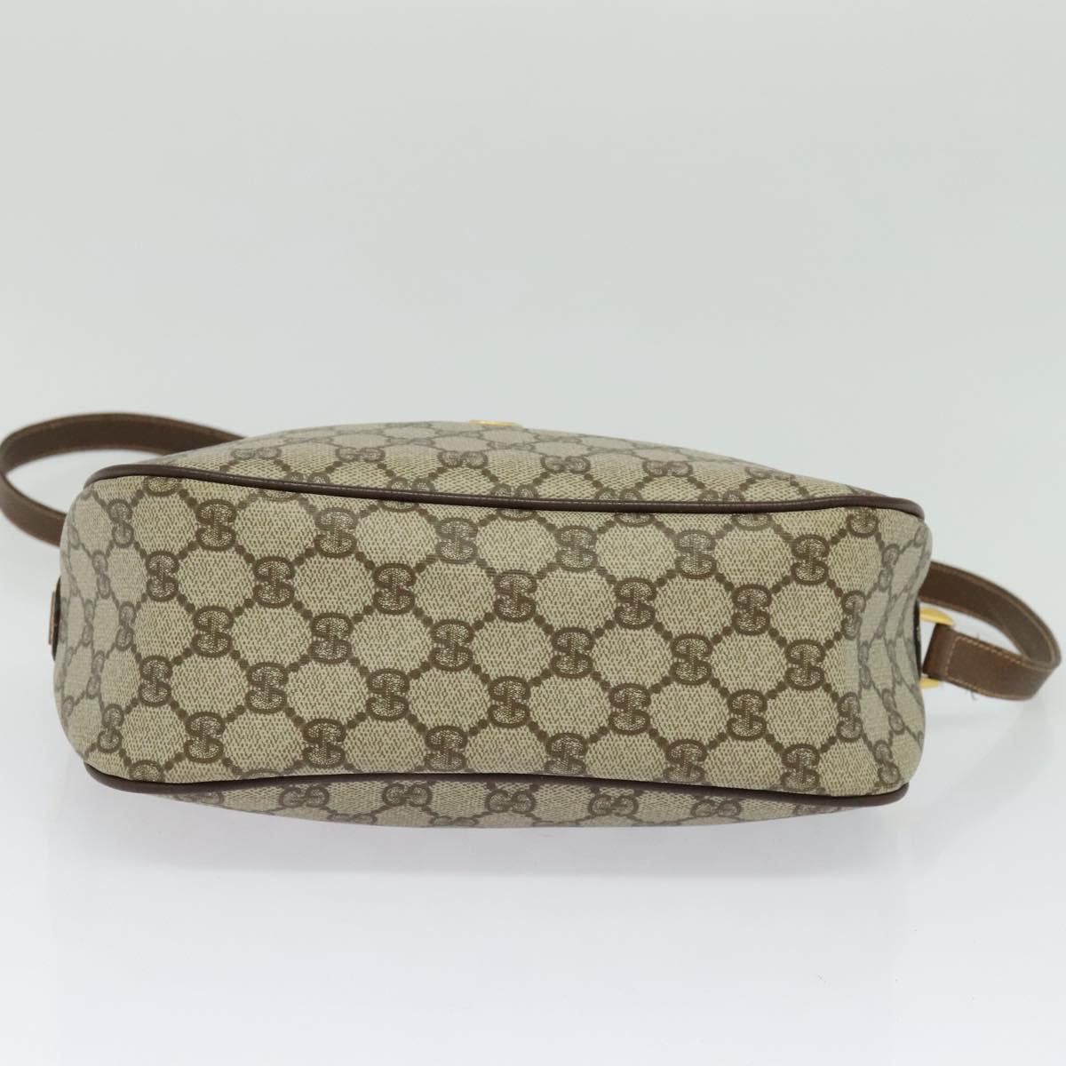 GUCCI GG Supreme Web Sherry Line Bag PVC Beige Gold 89 02 077 Auth 128012