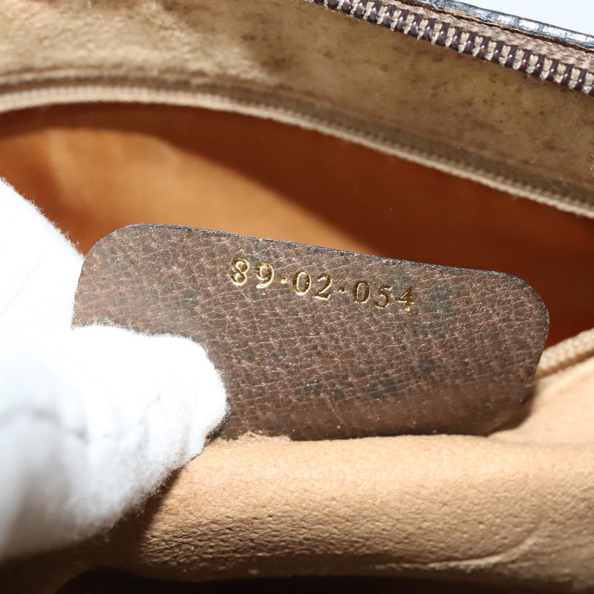 GUCCI GG Supreme Web Sherry Line Bag PVC Beige Gold Auth 128013