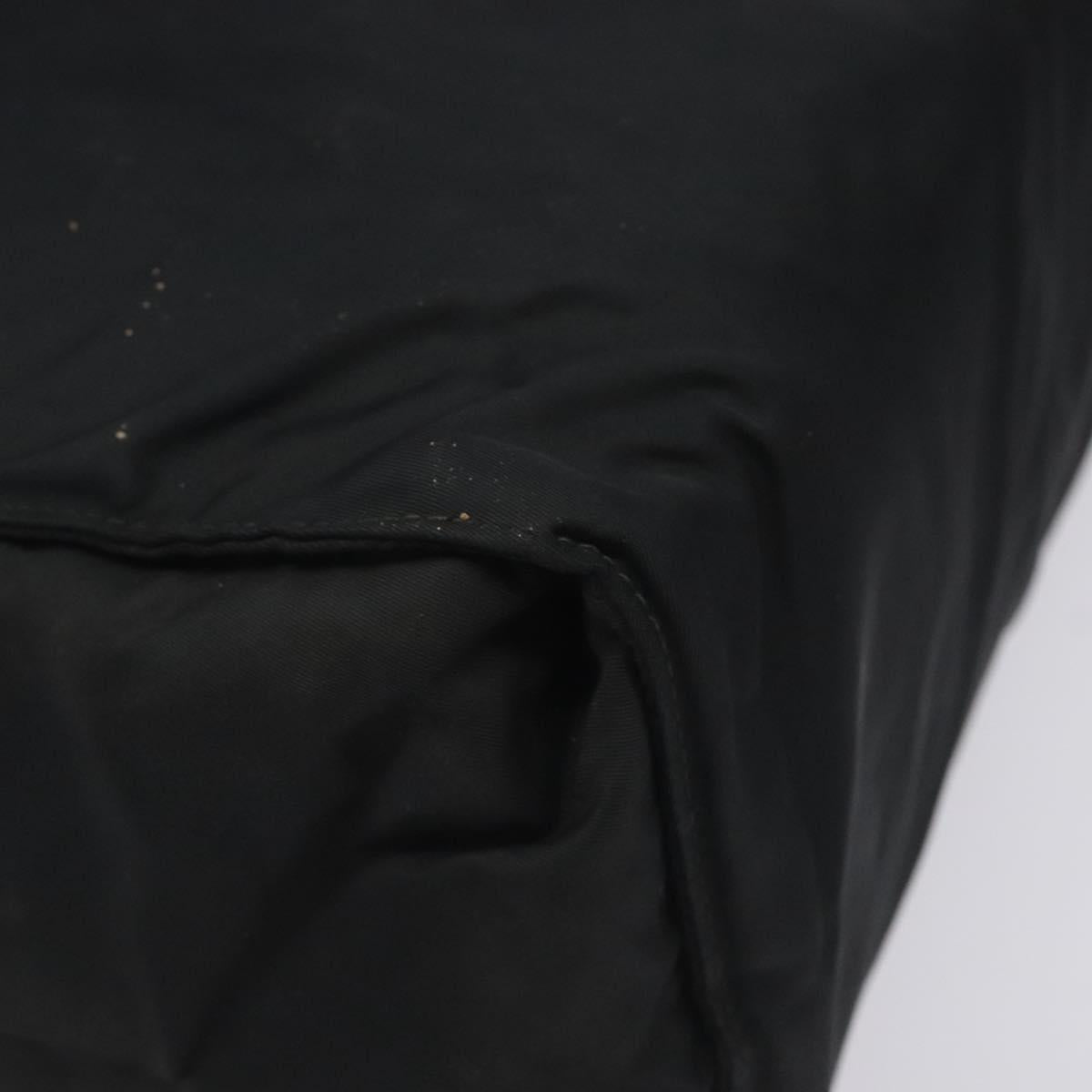 PRADA Hand Bag Nylon Black Gold Auth 128024