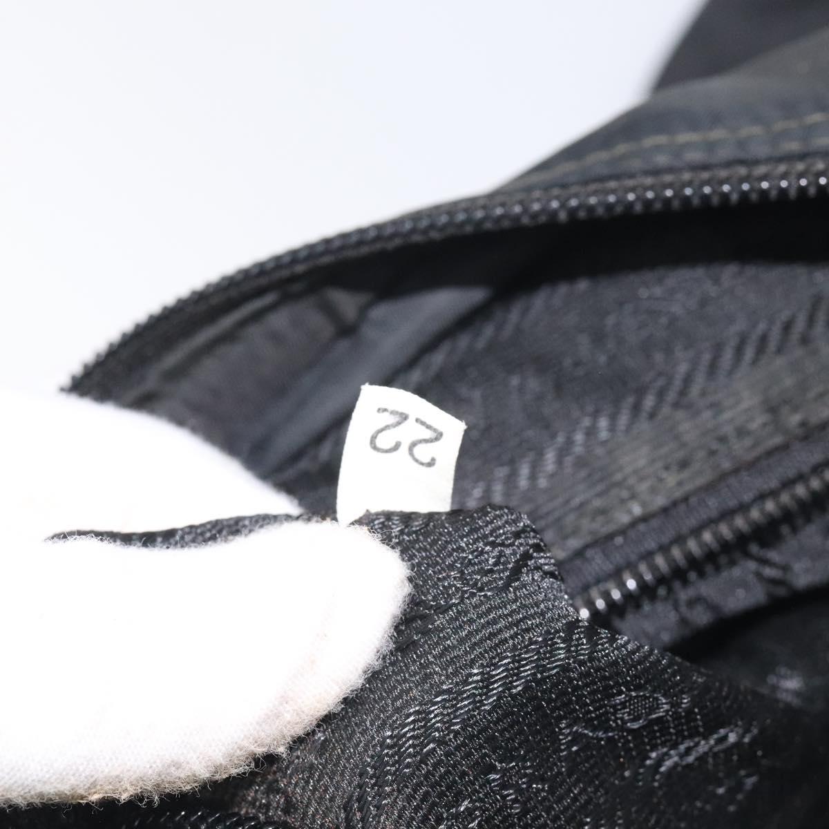 PRADA Hand Bag Nylon Black Gold Auth 128024