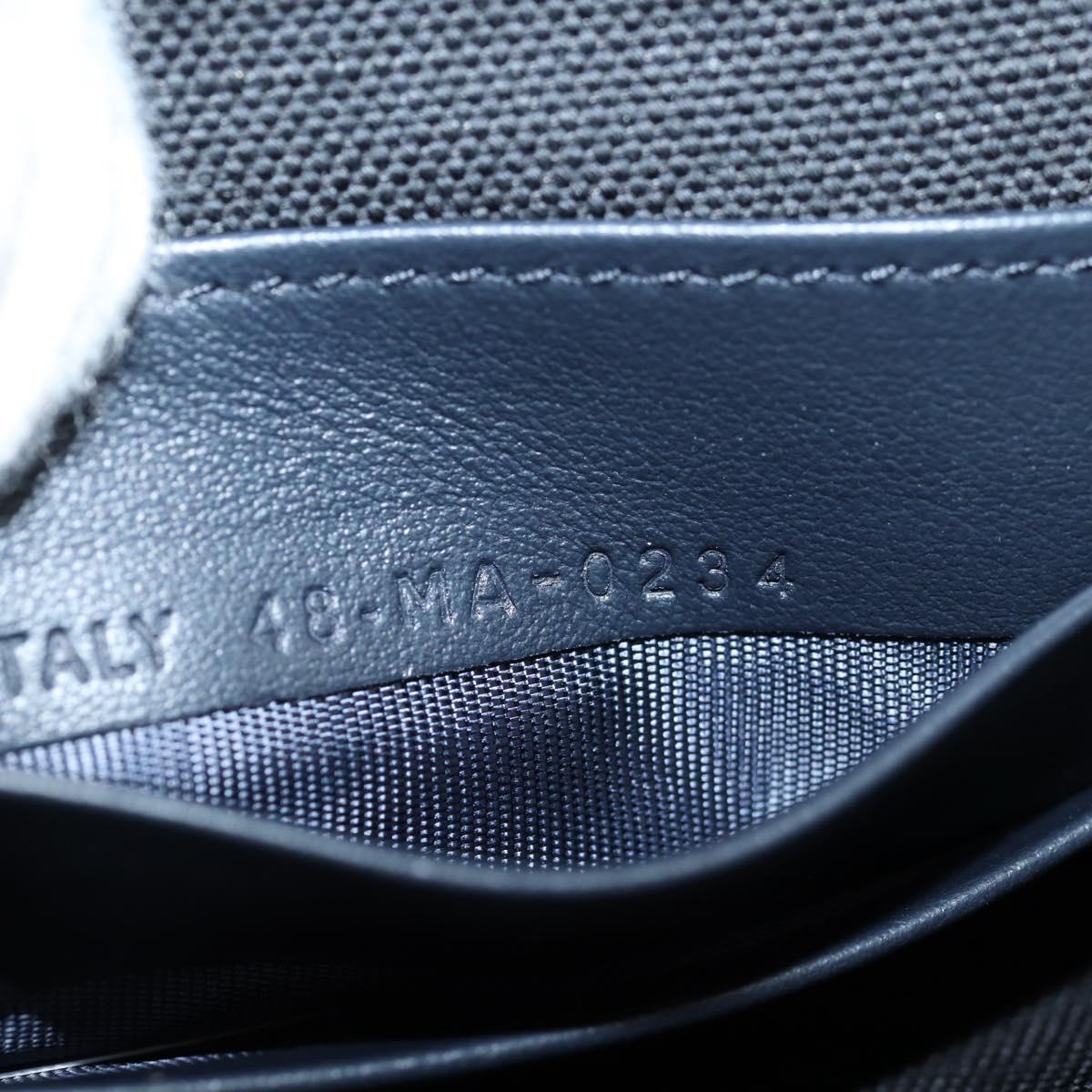 Christian Dior Trotter Canvas Shoulder Bag Navy Gold Auth 128034SM