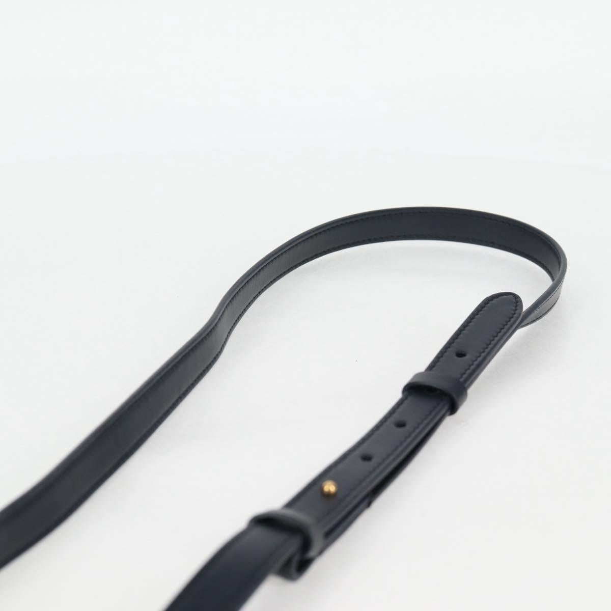 Christian Dior Trotter Canvas Shoulder Bag Navy Gold Auth 128034SM