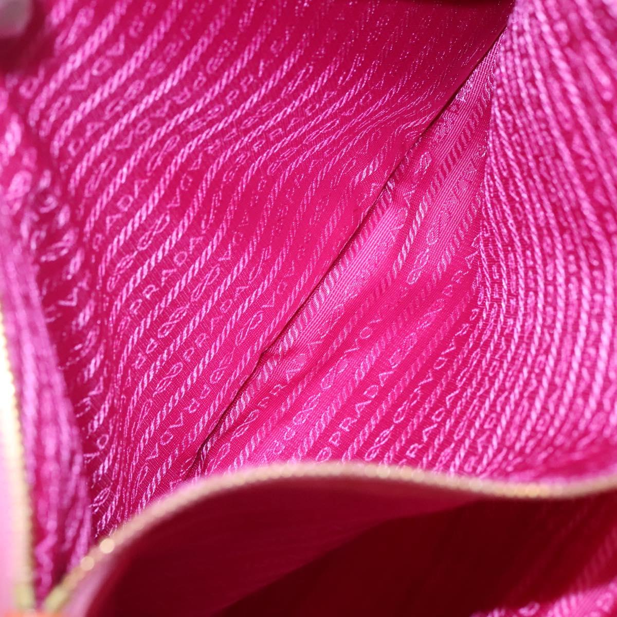 PRADA Hand Bag Nylon Pink Gold Auth 128057