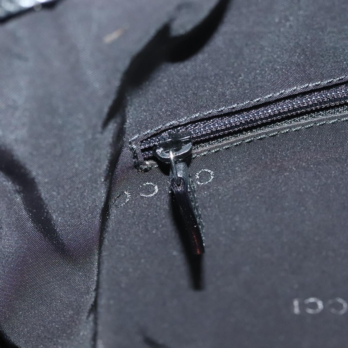 GUCCI Bamboo Hand Bag Canvas 2way Black Silver 001 1638 Auth 128076