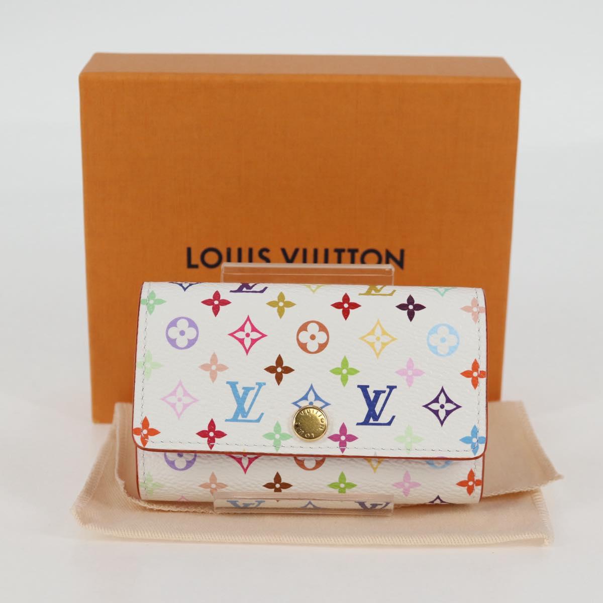 LOUIS VUITTON Multicolor LV x TM Multicles6 Key Case White M14092 Auth 128097SM