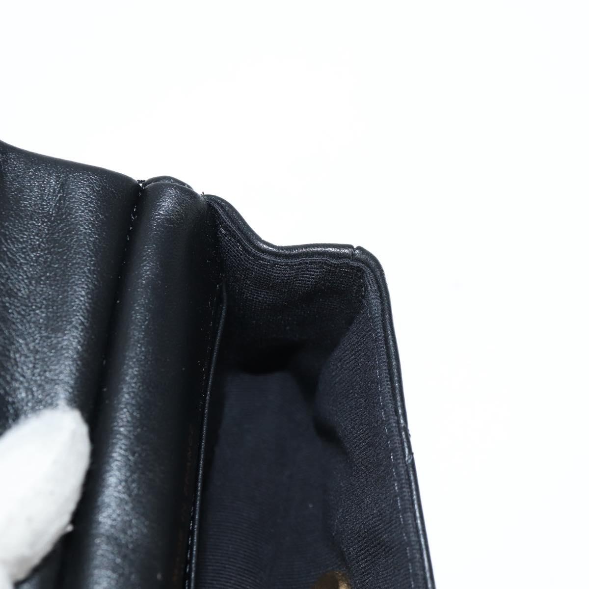 CHANEL Chain Pouch Shoulder Bag Lamb Skin Black Gold CC Auth 128104SM