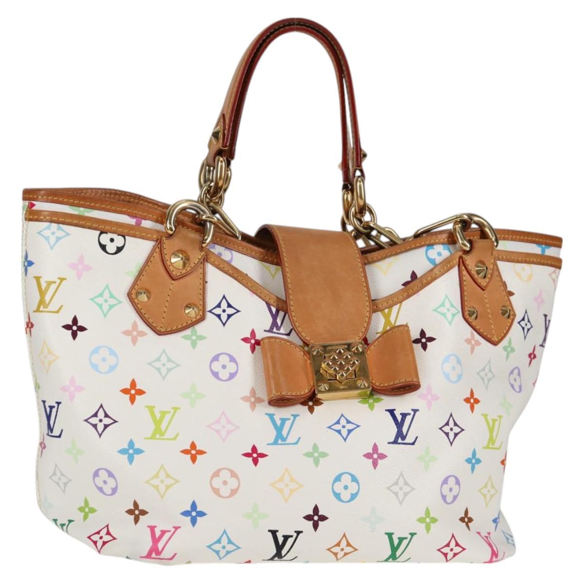 LOUIS VUITTON Monogram Multicolor Annie GM Tote Bag White M40303 LV Auth 128117V