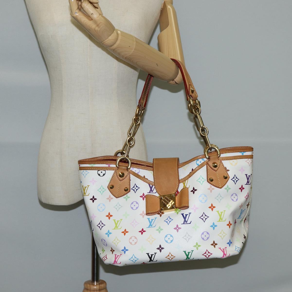 LOUIS VUITTON Monogram Multicolor Annie GM Tote Bag White M40303 LV Auth 128117V
