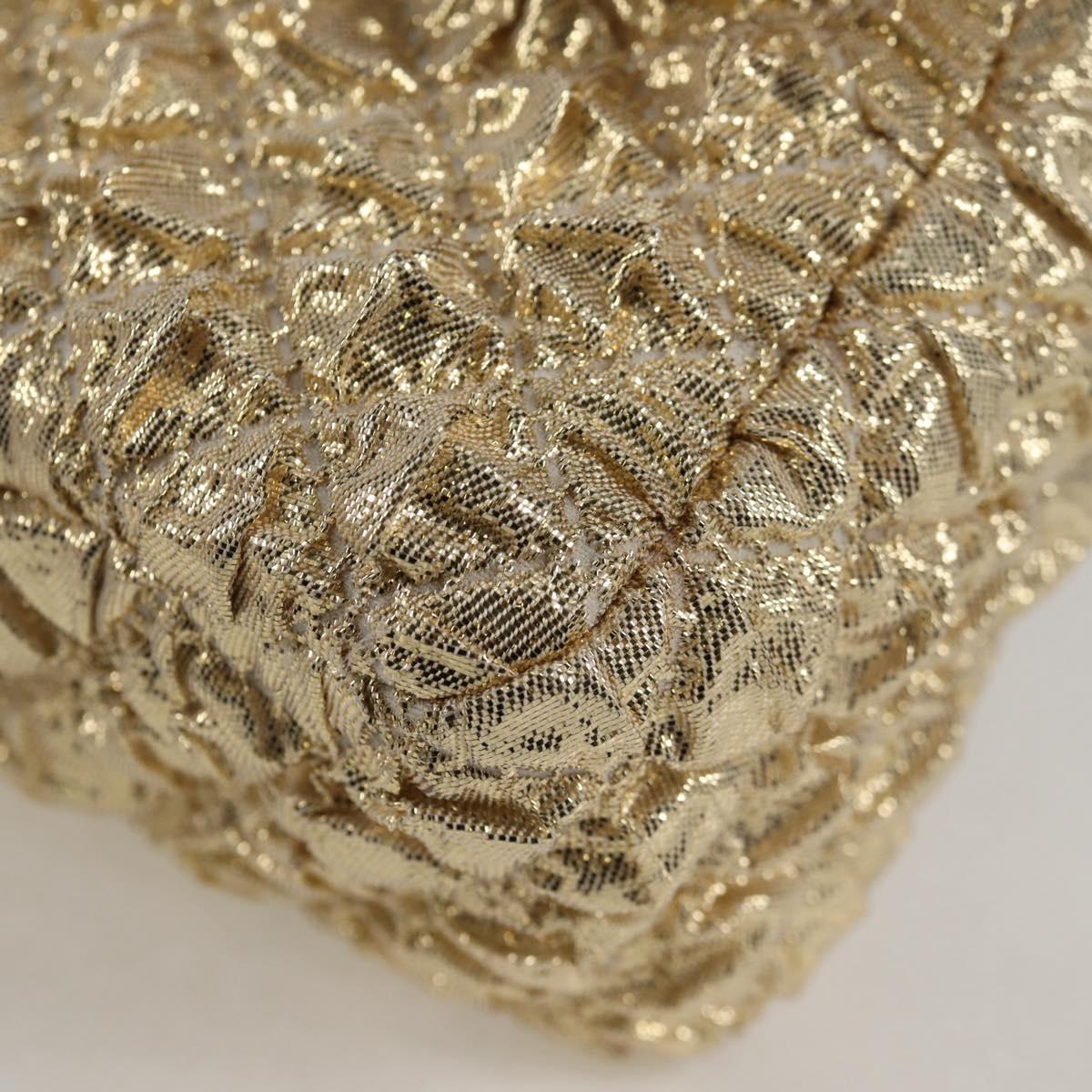CHANEL Matelasse 23 Double Flap Chain Bag Cotton Leather Gold CC Auth 128126SV