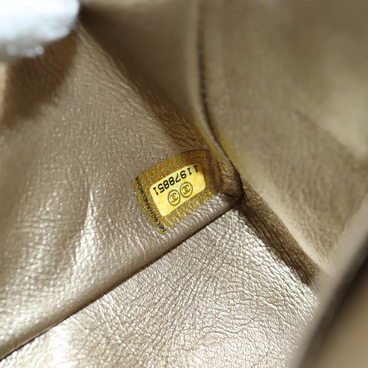 CHANEL Matelasse 23 Double Flap Chain Bag Cotton Leather Gold CC Auth 128126SV