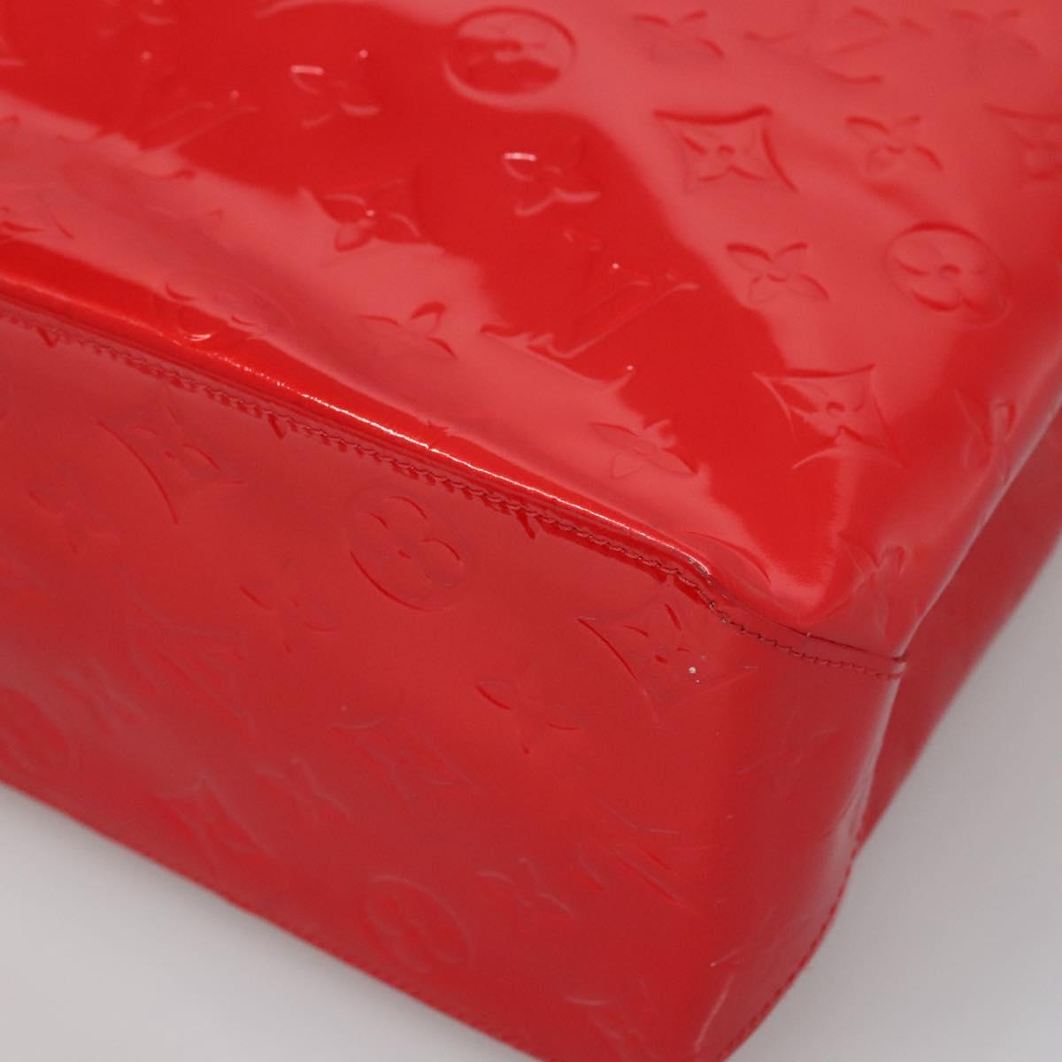 LOUIS VUITTON Monogram Vernis Reade MM Hand Bag Red Rouge M91086 LV Auth 128134