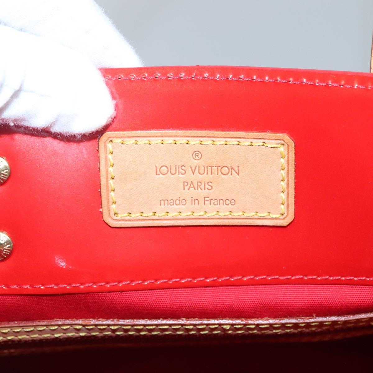 LOUIS VUITTON Monogram Vernis Reade MM Hand Bag Red Rouge M91086 LV Auth 128134