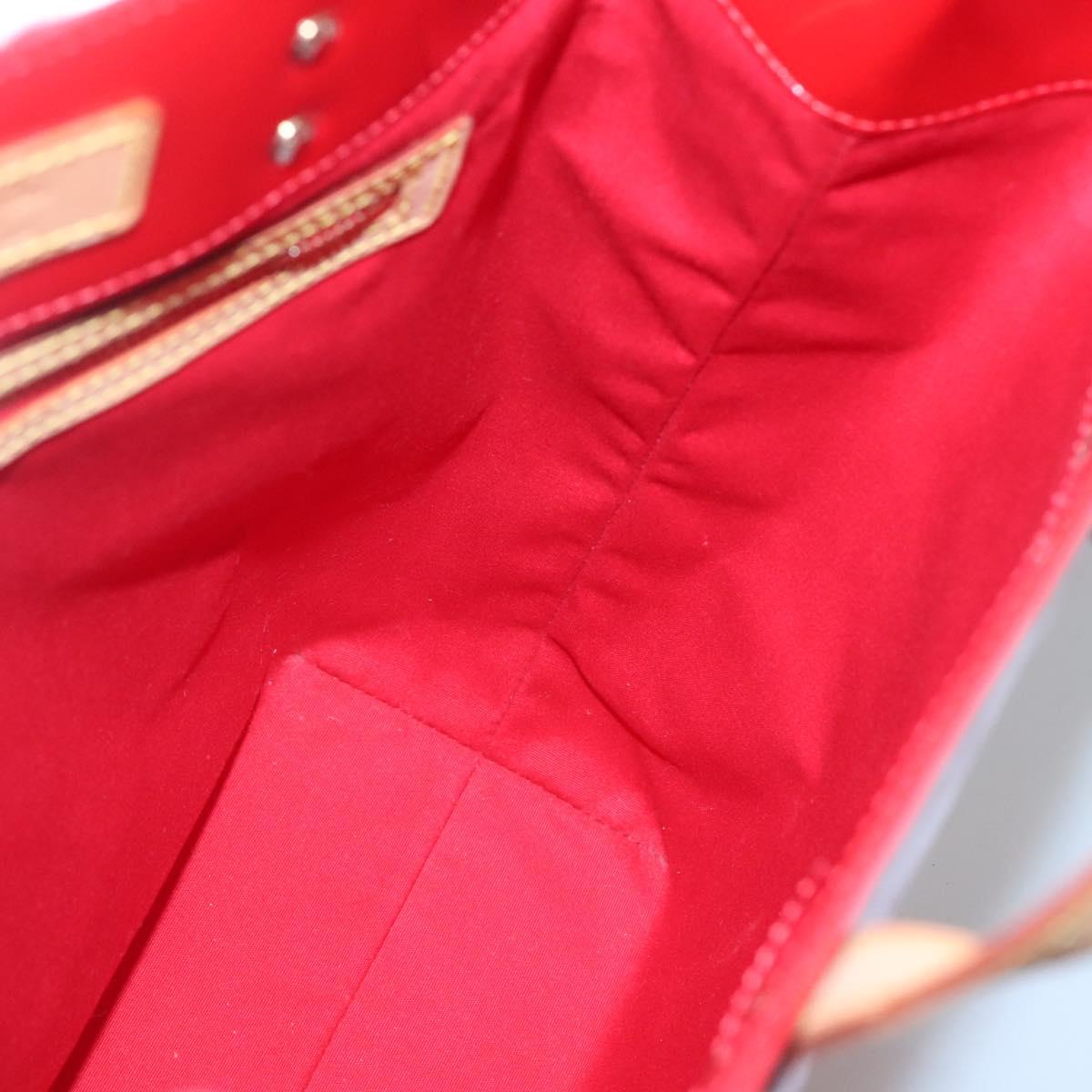 LOUIS VUITTON Monogram Vernis Reade MM Hand Bag Red Rouge M91086 LV Auth 128134