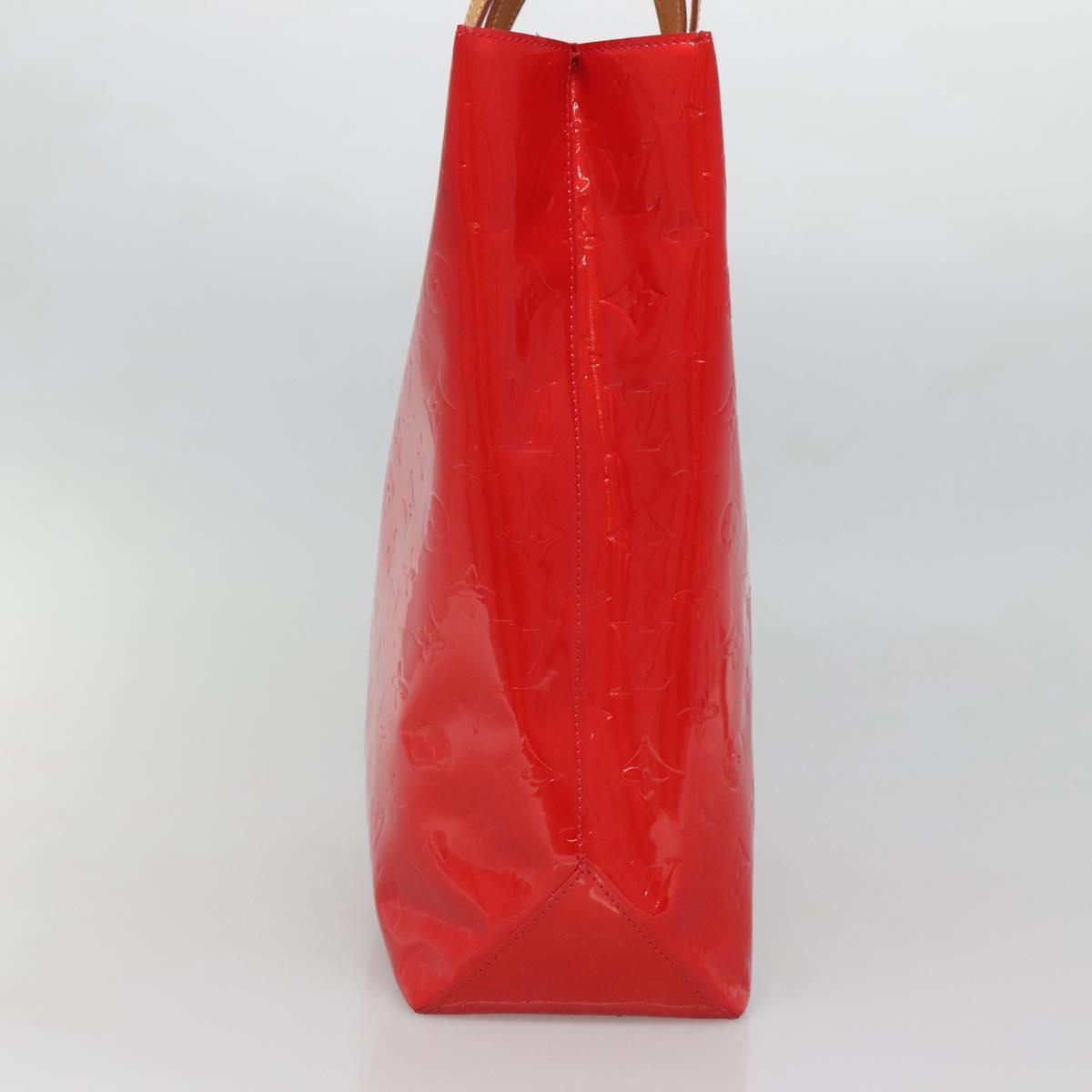 LOUIS VUITTON Monogram Vernis Reade MM Hand Bag Red Rouge M91086 LV Auth 128134