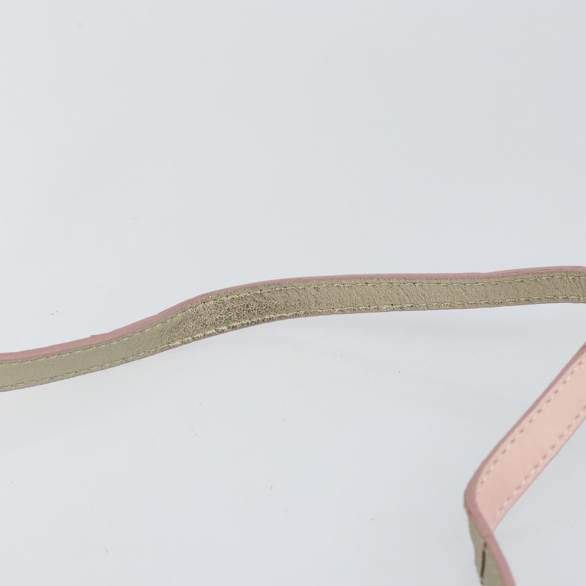 FENDI Hand Bag Leather 2way Pink Gold Auth 128165
