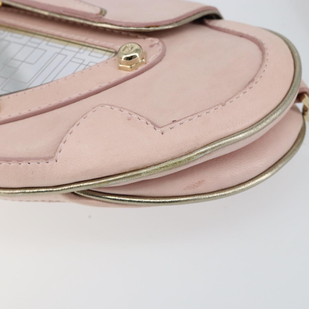 FENDI Hand Bag Leather 2way Pink Gold Auth 128165