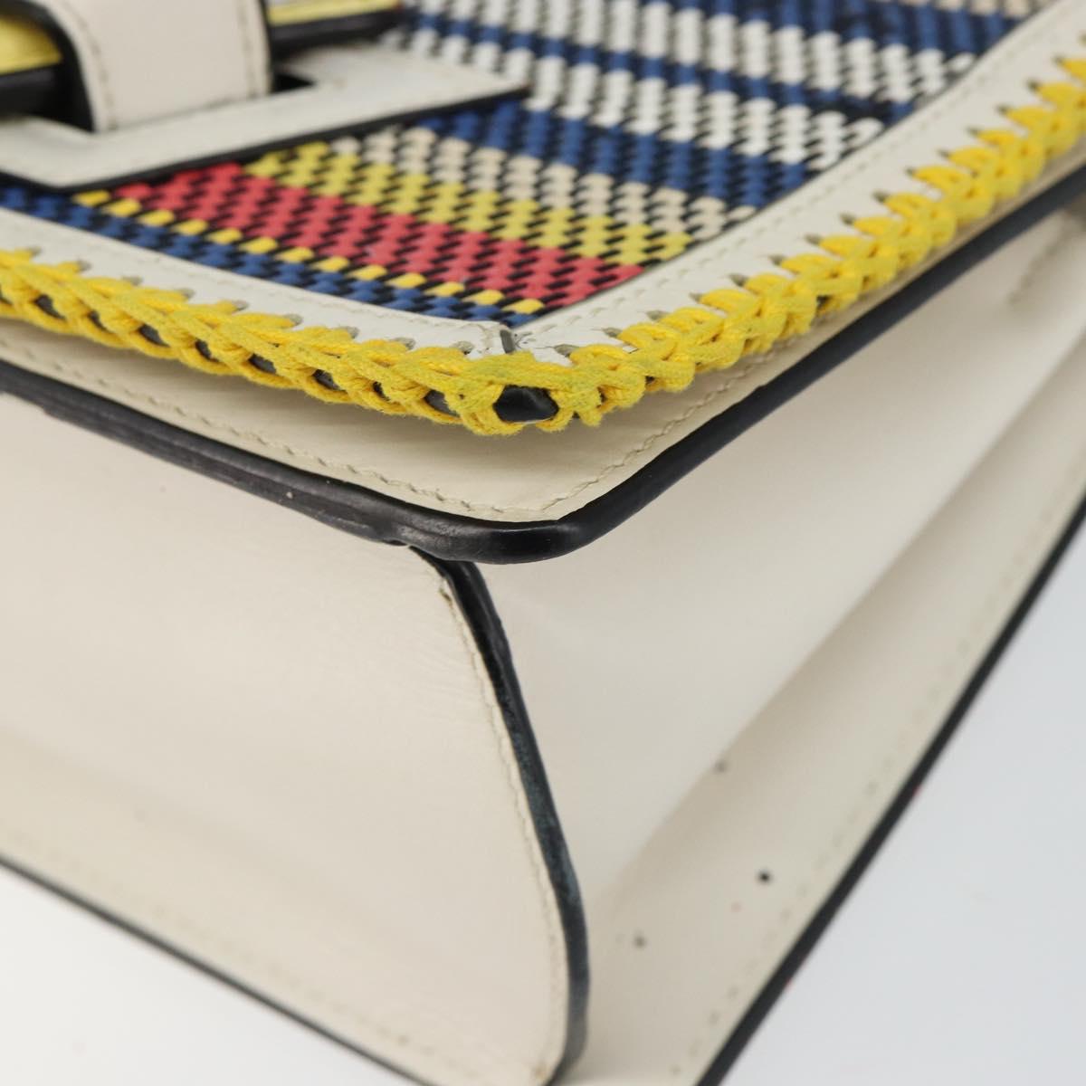 LOEWE Barcelona Shoulder Bag Leather Yellow Silver Auth 128170V