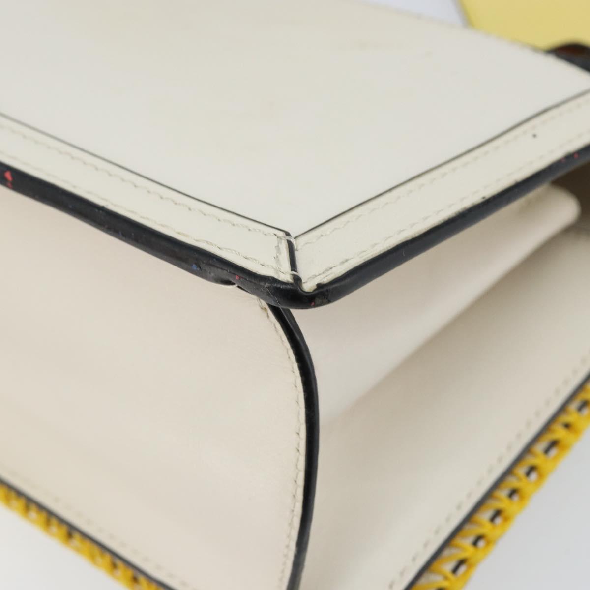 LOEWE Barcelona Shoulder Bag Leather Yellow Silver Auth 128170V