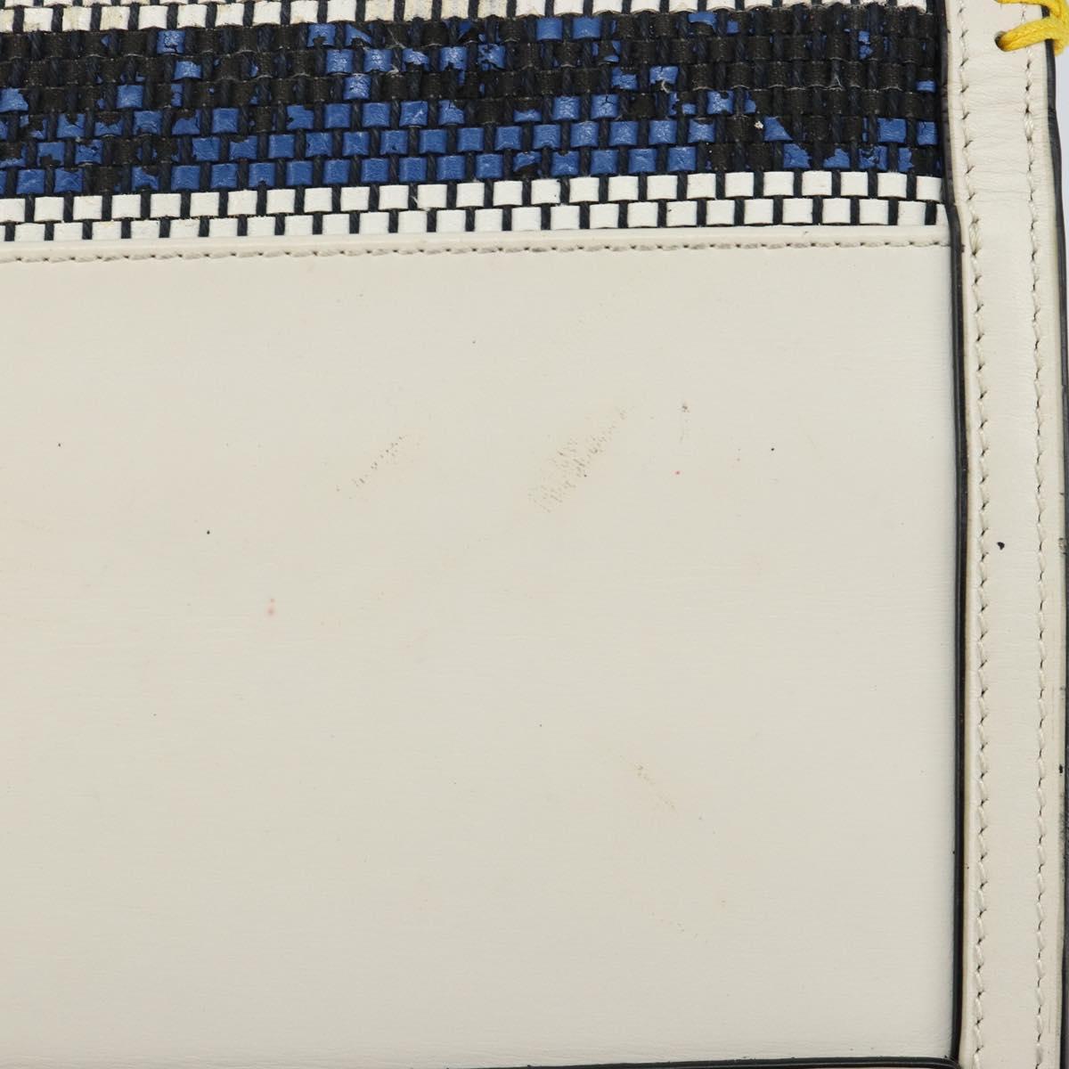 LOEWE Barcelona Shoulder Bag Leather Yellow Silver Auth 128170V