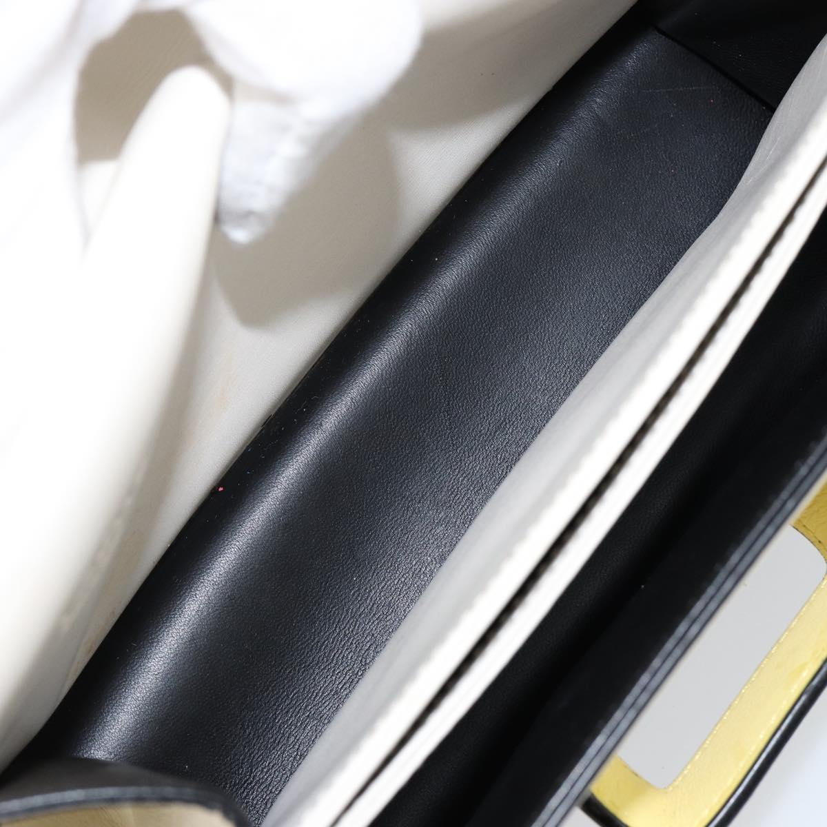 LOEWE Barcelona Shoulder Bag Leather Yellow Silver Auth 128170V