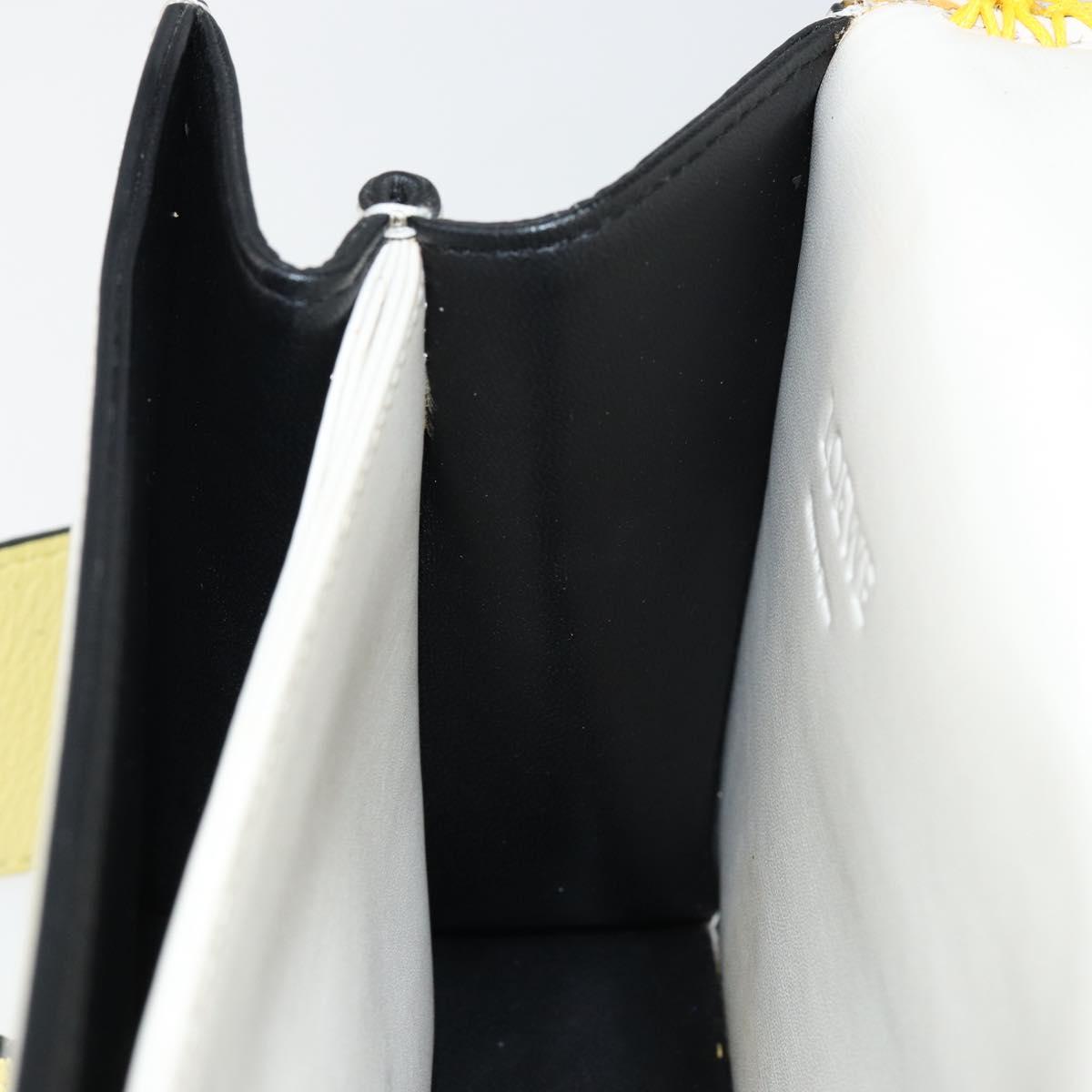 LOEWE Barcelona Shoulder Bag Leather Yellow Silver Auth 128170V