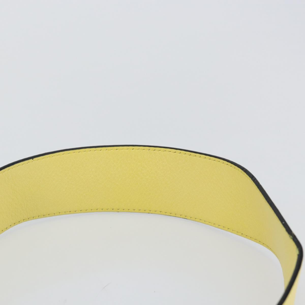 LOEWE Barcelona Shoulder Bag Leather Yellow Silver Auth 128170V