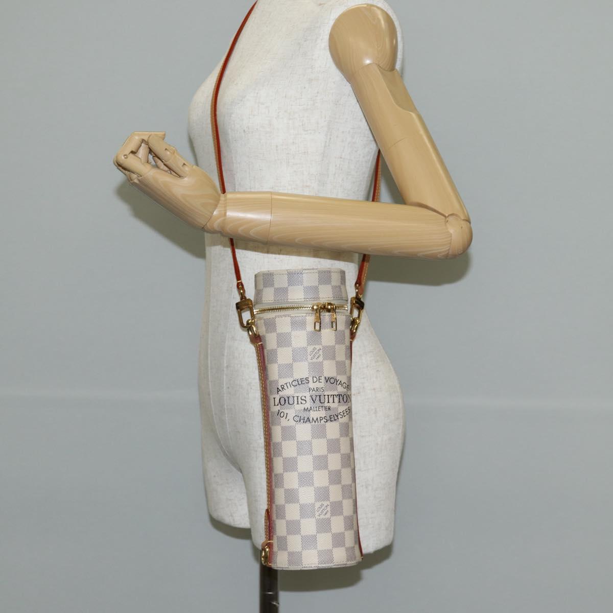 LOUIS VUITTON Damier Azur Bottle Holder Porte Boutille Bag GI0373 Auth 128175V