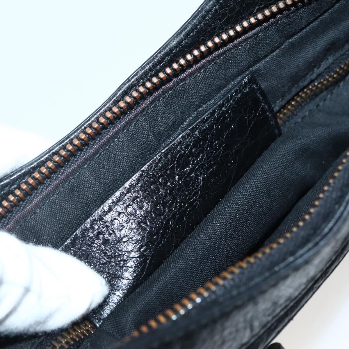BALENCIAGA The Hip Shoulder Bag Leather Black 242803 Auth 128176V