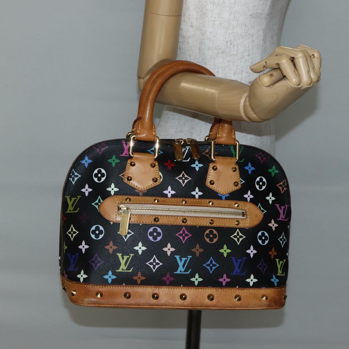 LOUIS VUITTON Monogram Multicolor Alma Hand Bag Black M92646 LV Auth 128178A