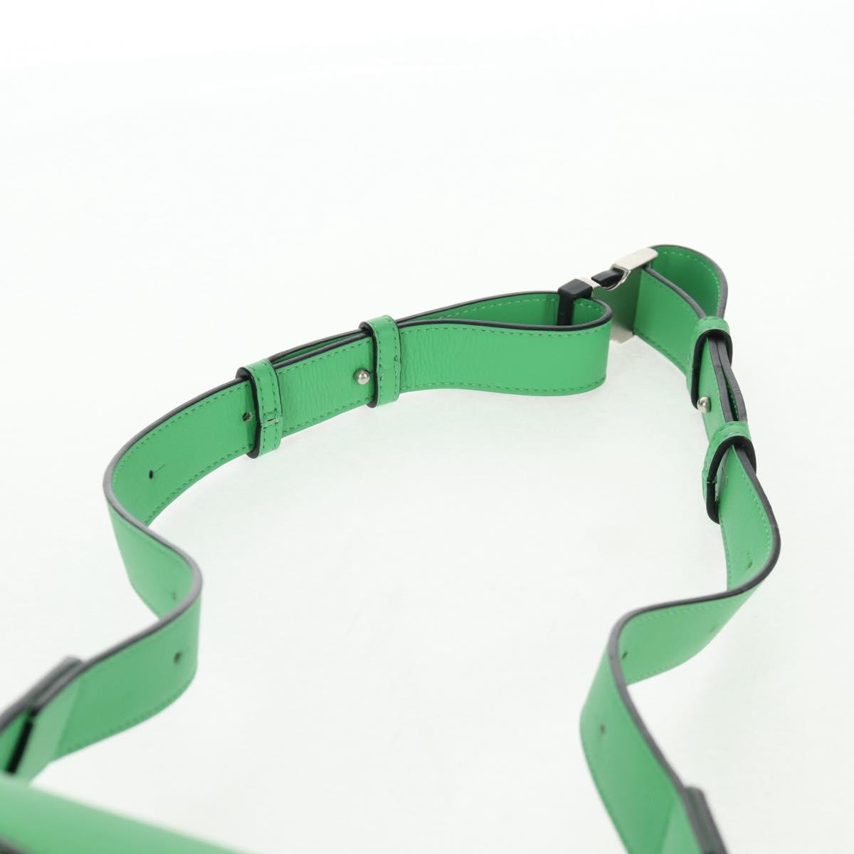 LOEWE Puzzle bag Anagram Waist bag Leather Green Silver Auth 128181M