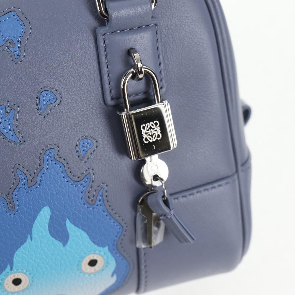 LOEWE Ghibli Howl's Moving Castle Amazona 16 Bag Leather 2way Blue Auth 128182M