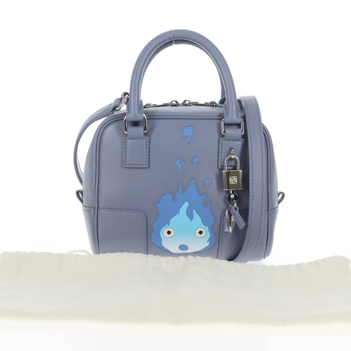 LOEWE Ghibli Howl's Moving Castle Amazona 16 Bag Leather 2way Blue Auth 128182M