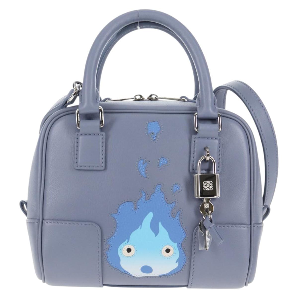 LOEWE Ghibli Howl's Moving Castle Amazona 16 Bag Leather 2way Blue Auth 128182M