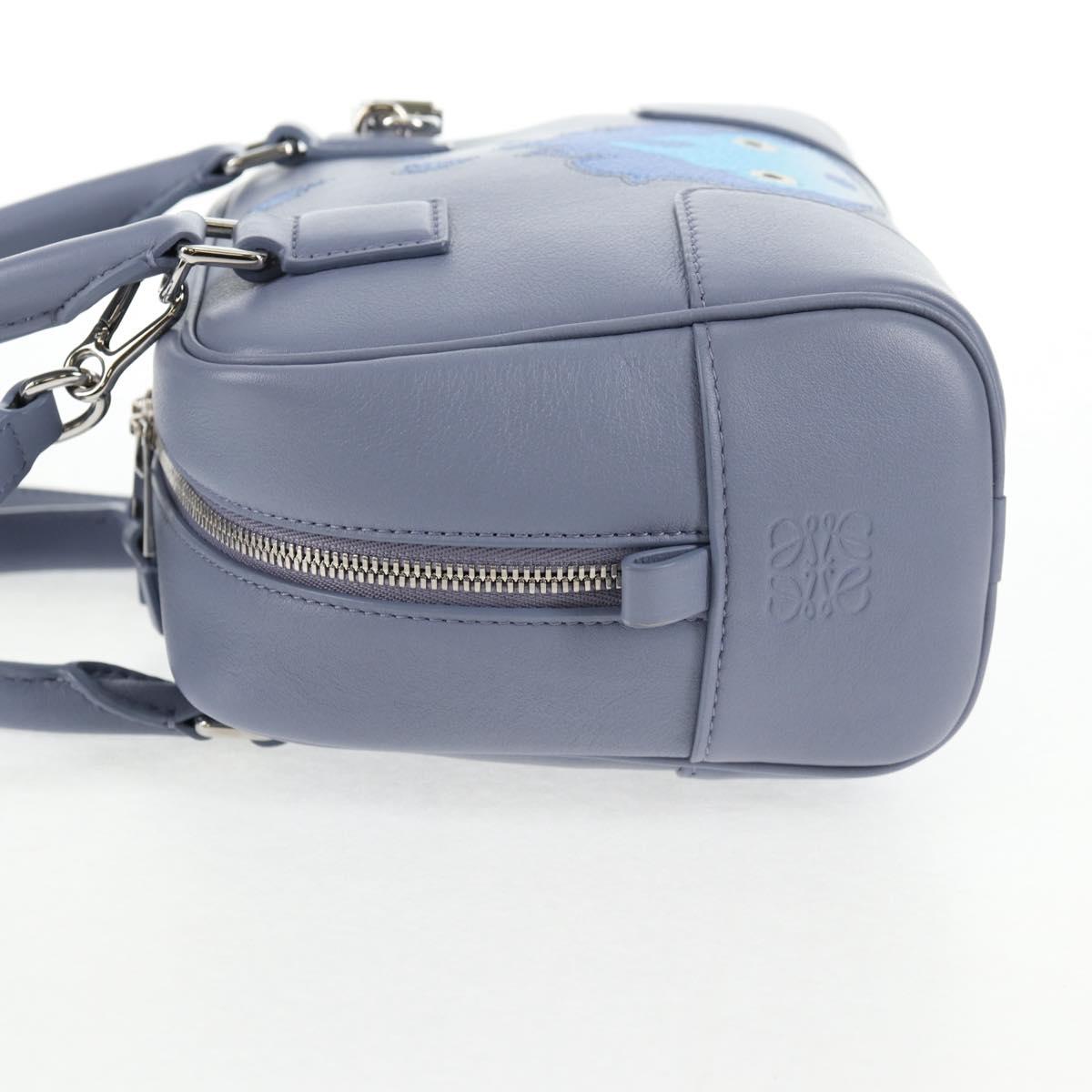 LOEWE Ghibli Howl's Moving Castle Amazona 16 Bag Leather 2way Blue Auth 128182M