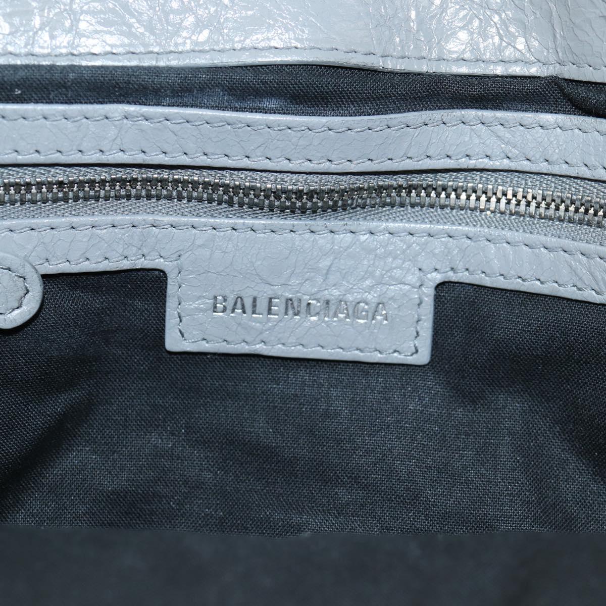 BALENCIAGA Flap Bag XS Shoulder Bag Leather 2way Gray Silver 719082 Auth 128190M