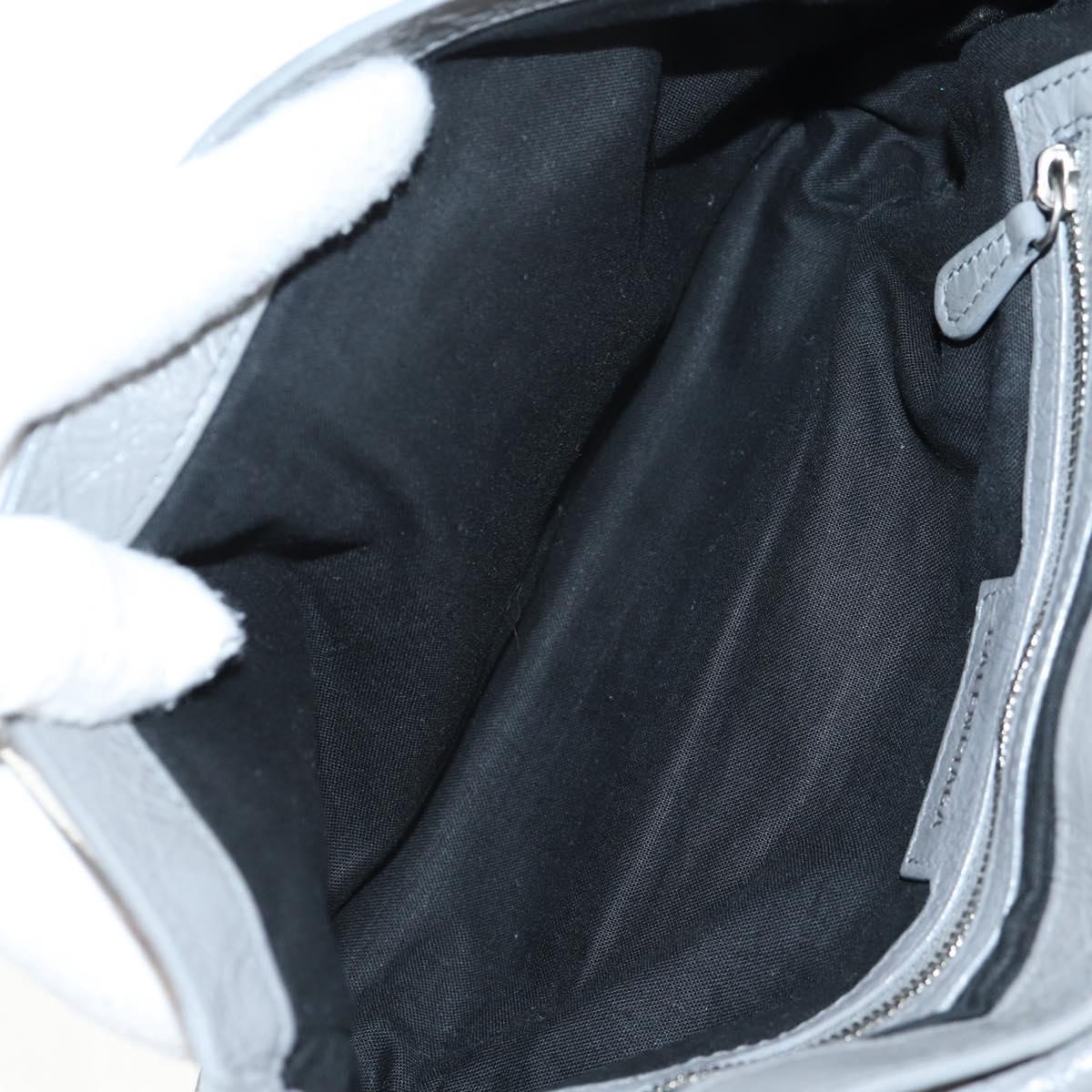 BALENCIAGA Flap Bag XS Shoulder Bag Leather 2way Gray Silver 719082 Auth 128190M